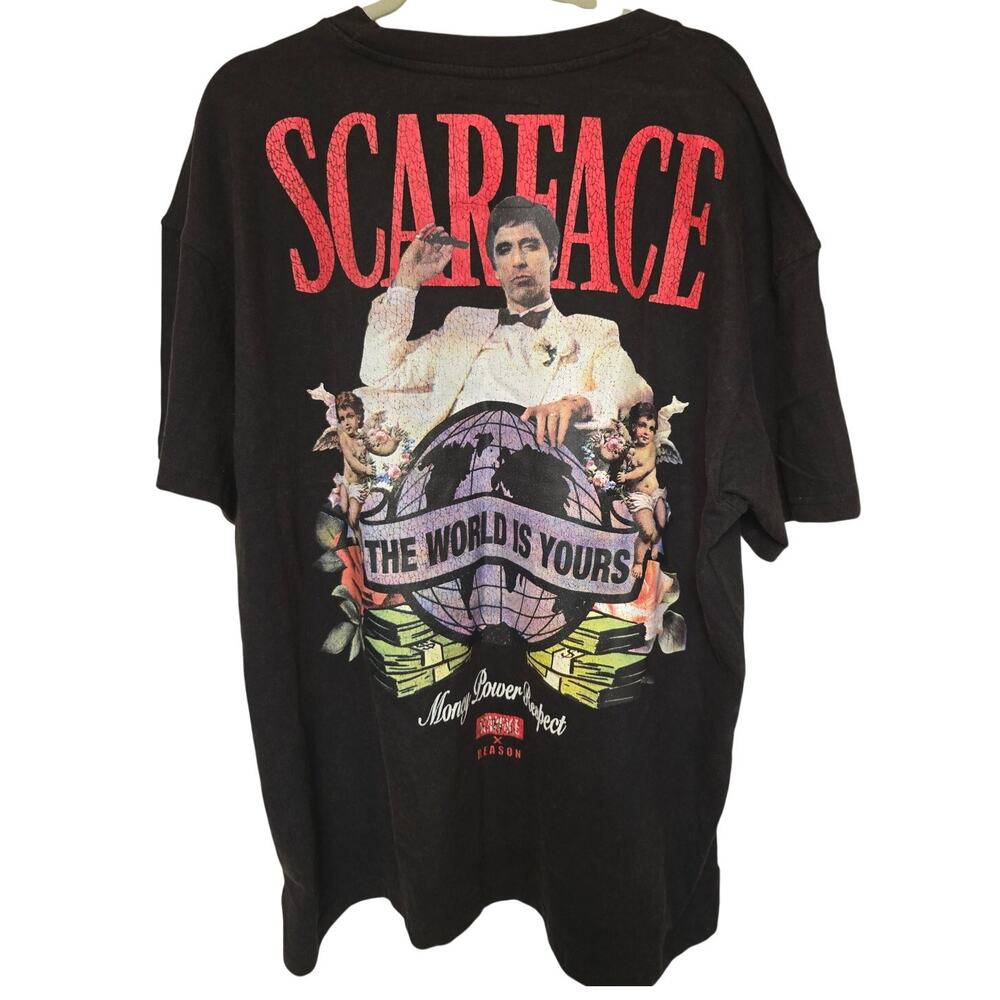Reason x Scarface Tony Montana Money Power Respect XL Black T-Shirt NWT NEW